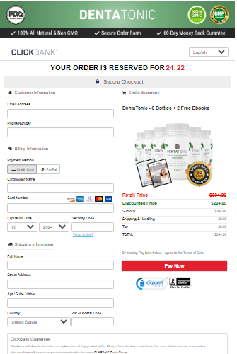 DentaTonic Secured Checkout Form